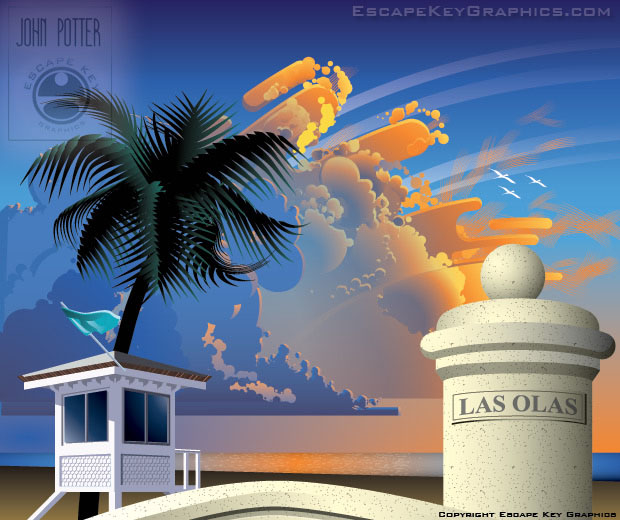 Fort Lauderdale Beach Illustration