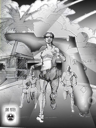 Fort Lauderdale A1A Marathon Poster Illustration