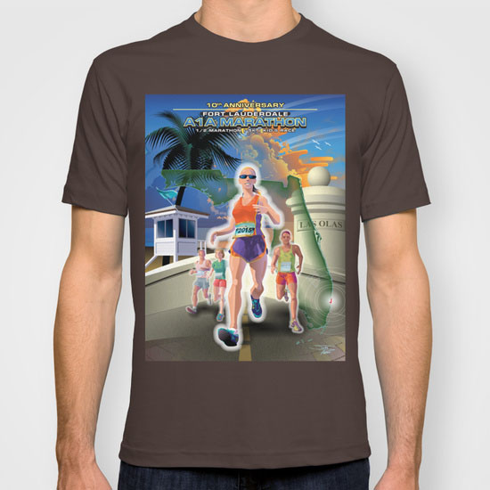 Fort Lauderdale A1A Marathon Poster Illustration t shirt