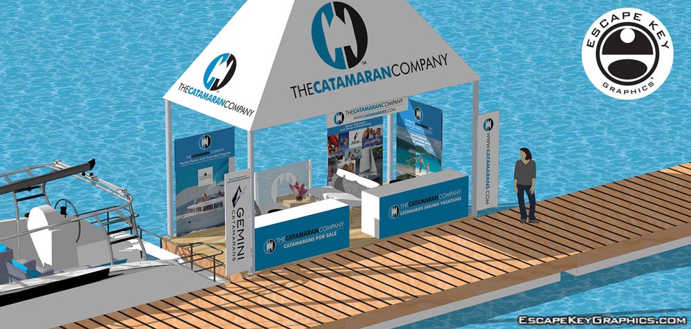simple 3D illustration of a trade show space