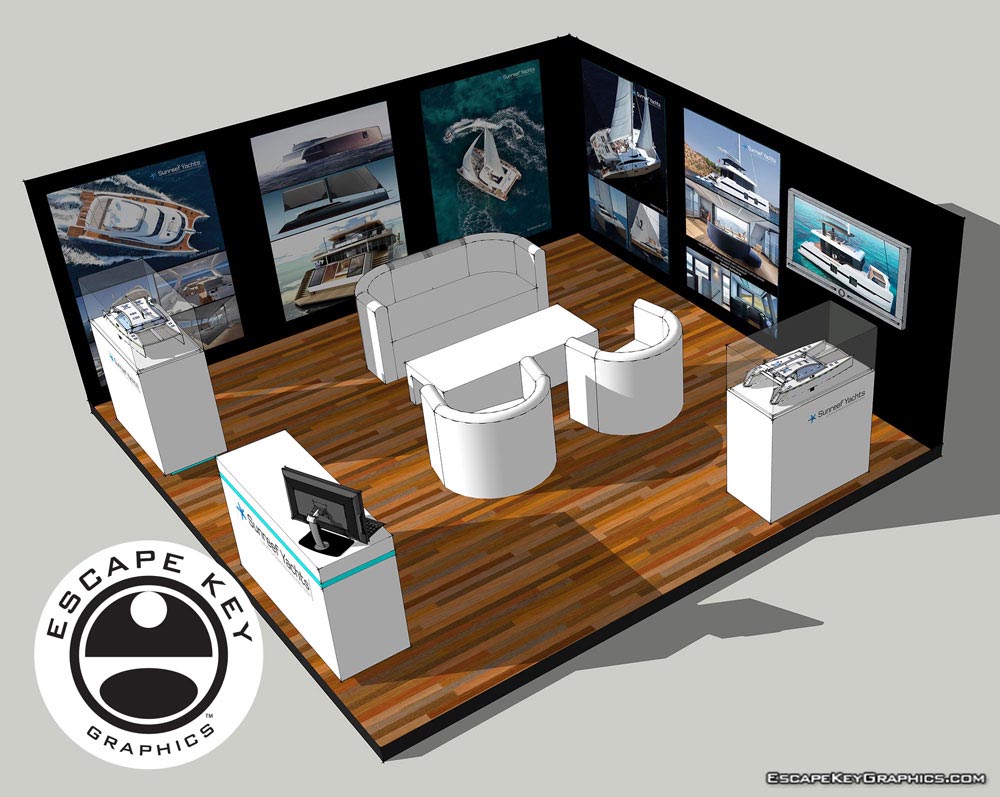 3D rendering of a trade show booth