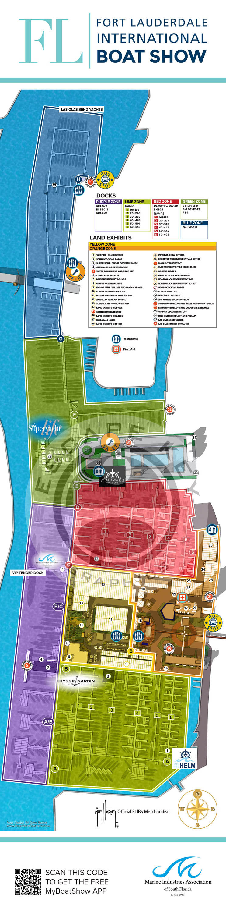 Fort Lauderdale International Boat Show Map Illustrations & Artwork 2017