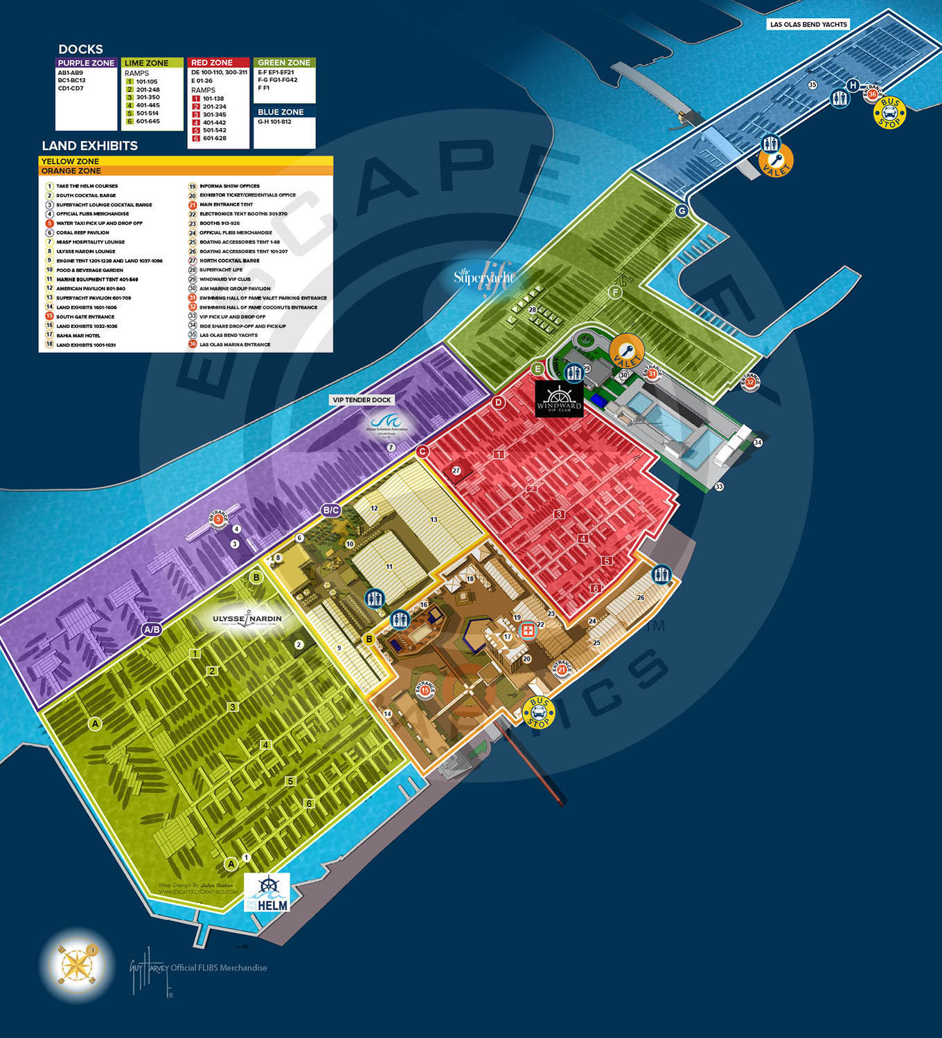 Fort Lauderdale International Boat Show Map Illustrations & Artwork 2017