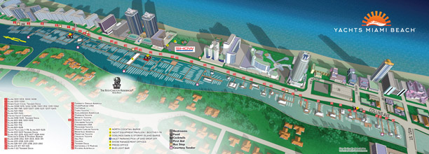 illustrated map for the 2016 Yachts Miami Beach Boat Show