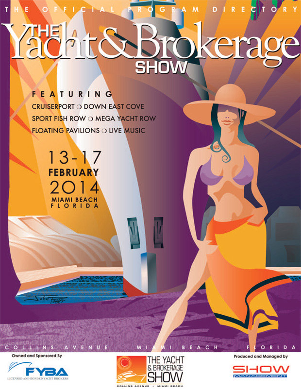 Boat Show illustration as the official program cover