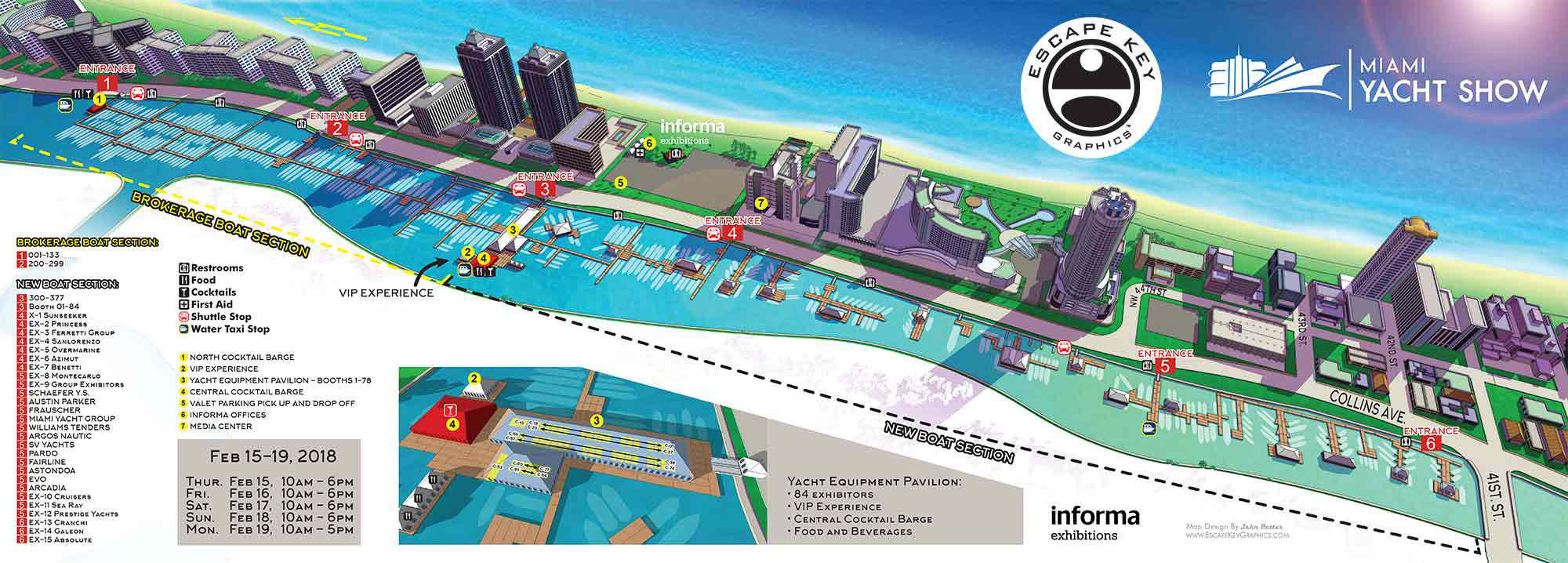 illustrated Miami Yacht Show Map