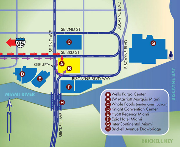 Custom downtown Miami map