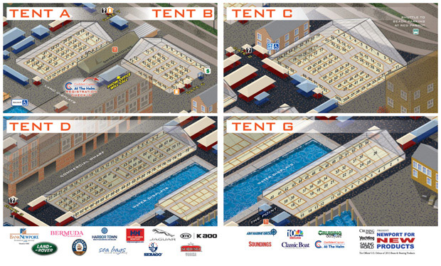 Newport International Boat Show map of tents