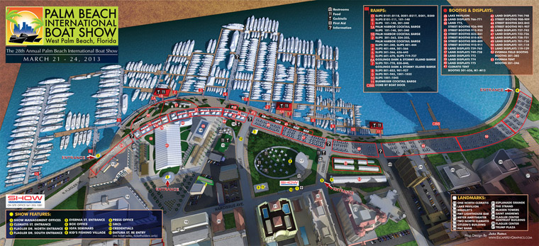 2013 Palm Beach Boat International Show Map