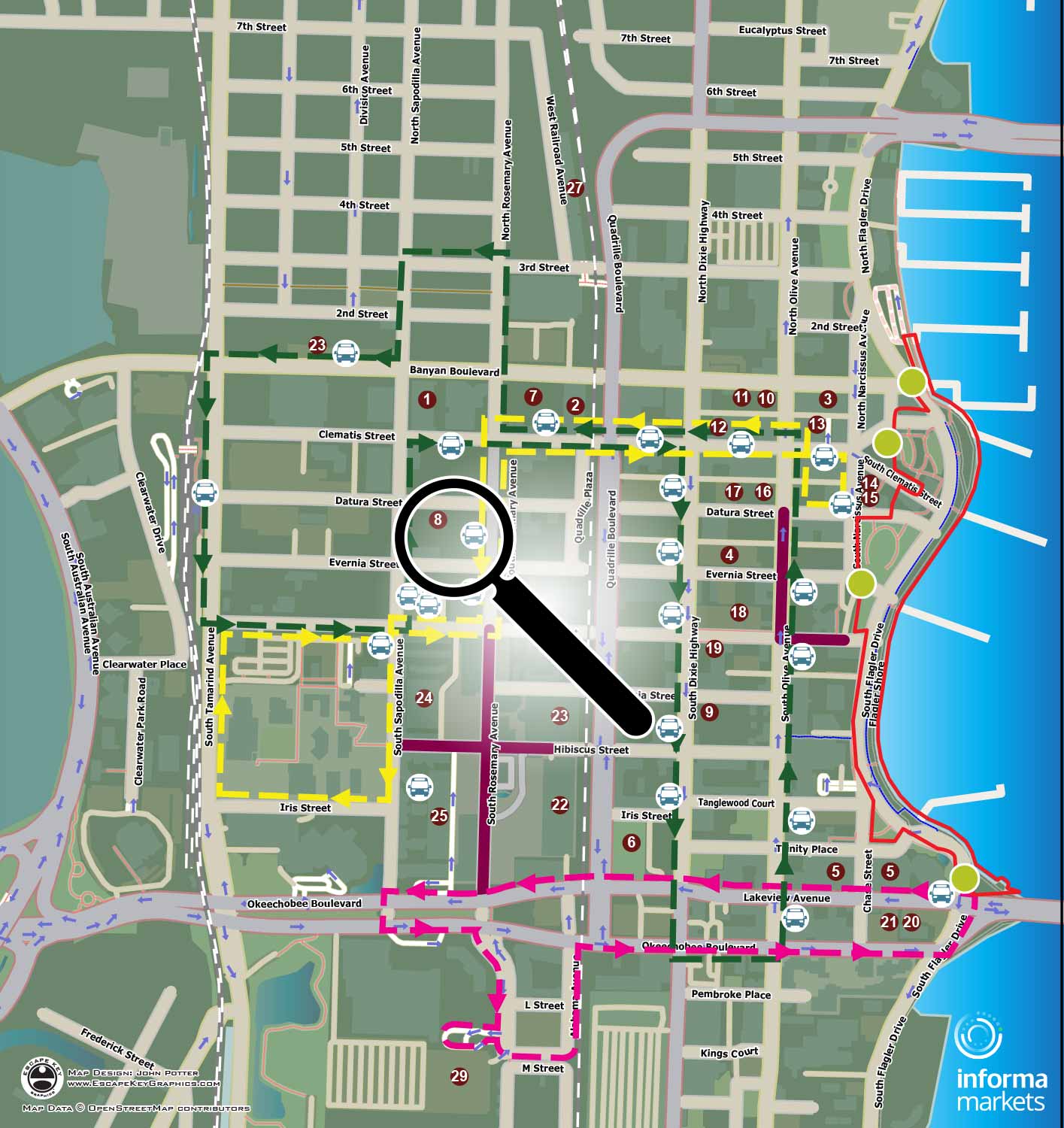 boat show parking and transportation map
