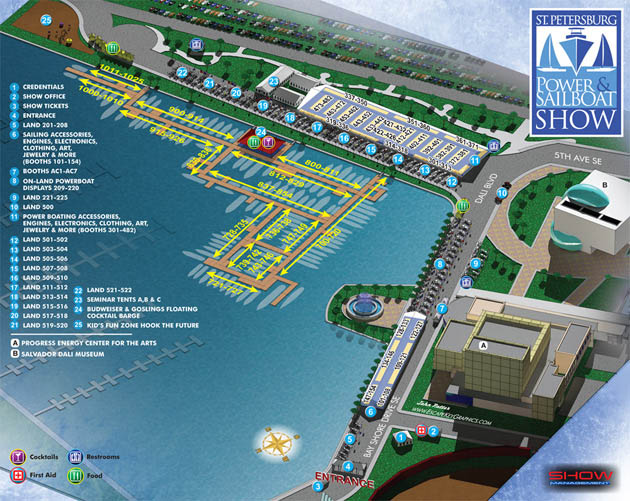 St. Petersburg Power and Sailboat Show Map