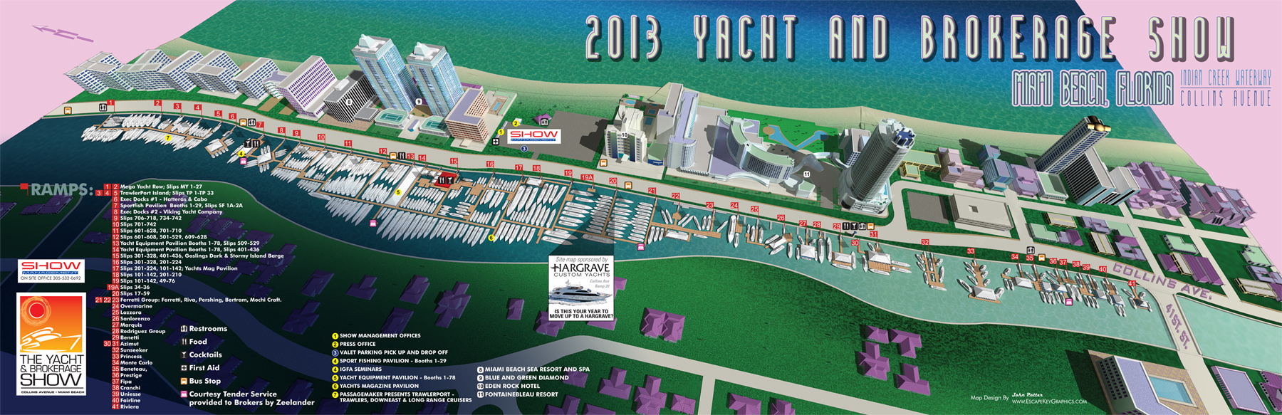 Yacht and Brokerage Show in Miami Beach 2013 map