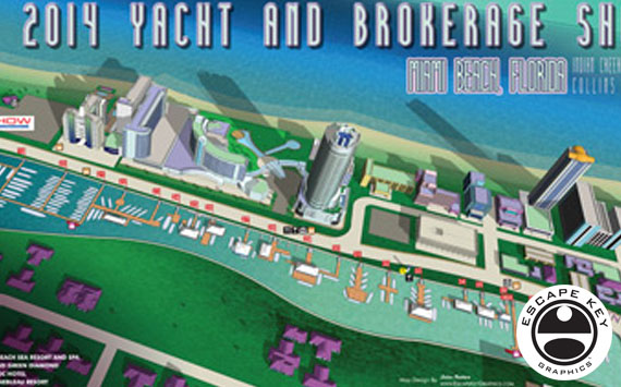 Illustrated Maps for a Brokerage Show in Miami Beach
