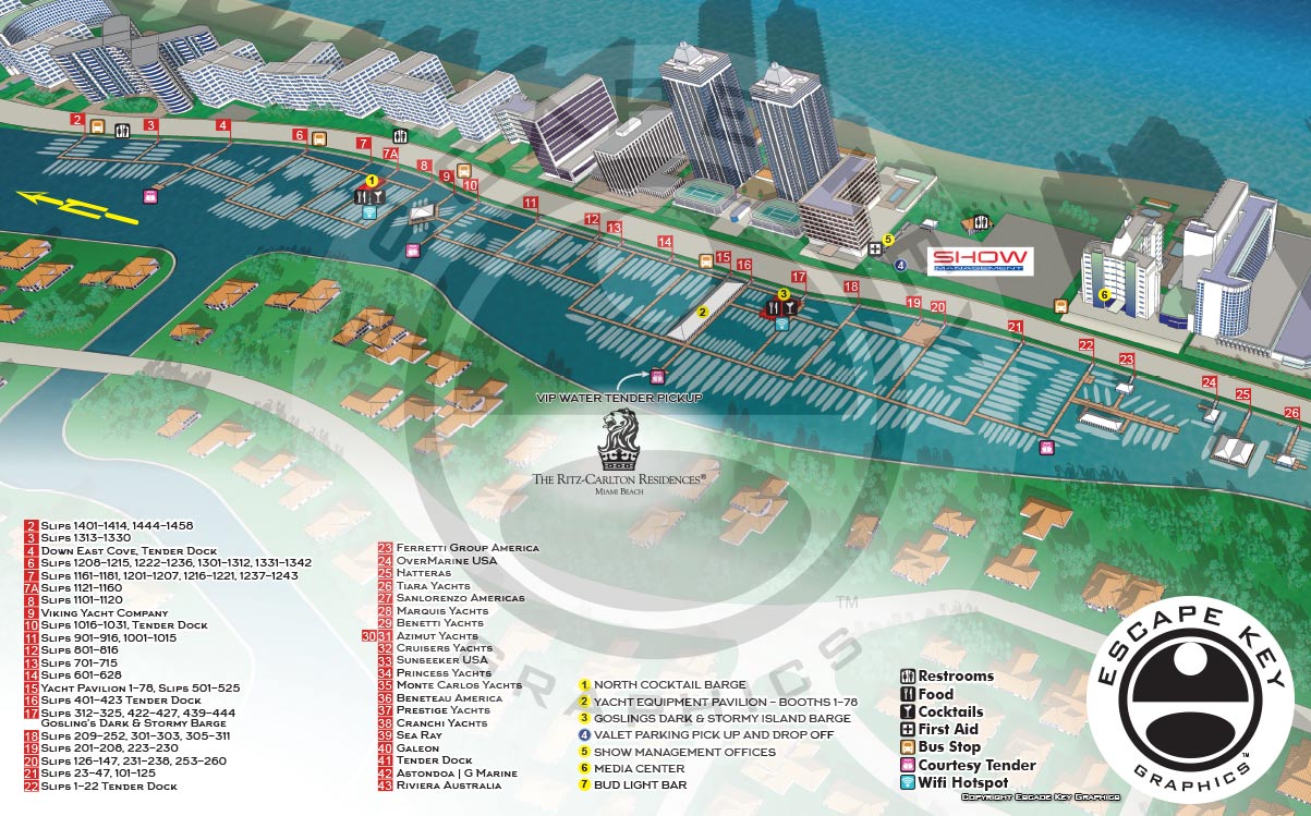 A Miami Beach Yacht Show Maps