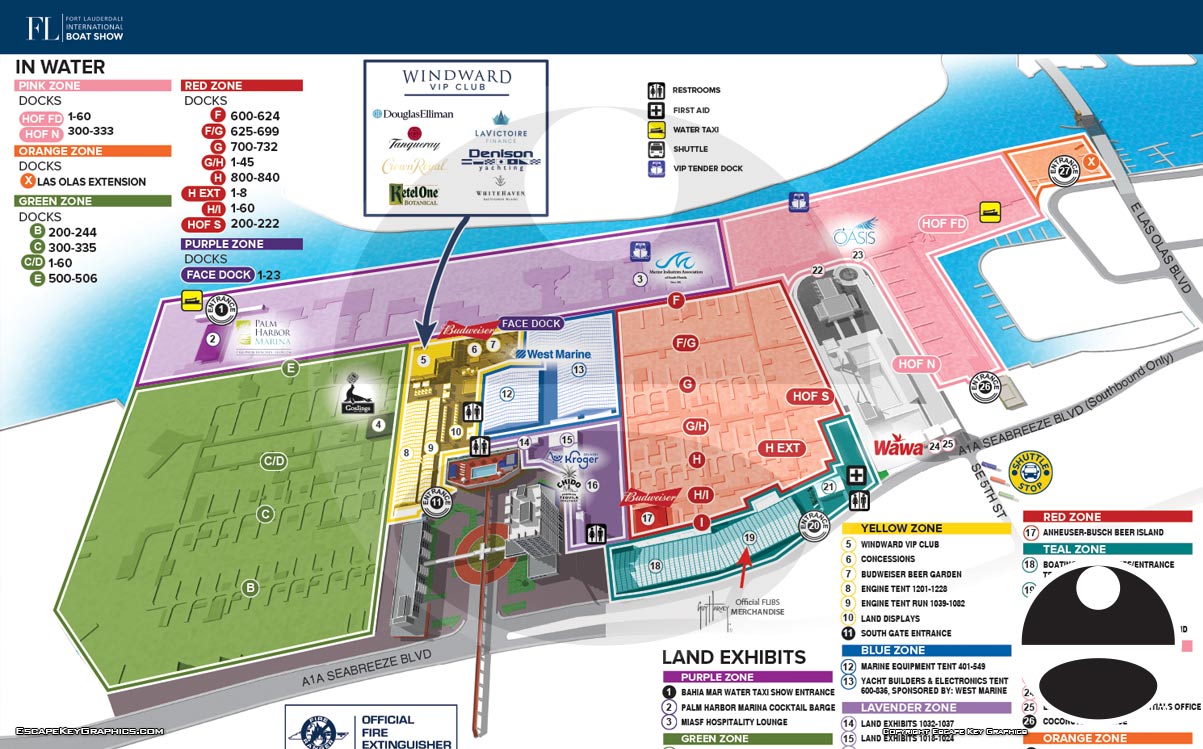 2022 Fort Lauderdale International Boat Show Map