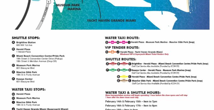 2024 Miami International Boat Show Transportation Map