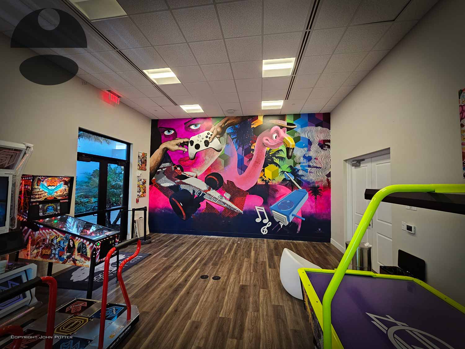 Mural in a game room