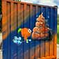 Shipping Container Cartoon Mural