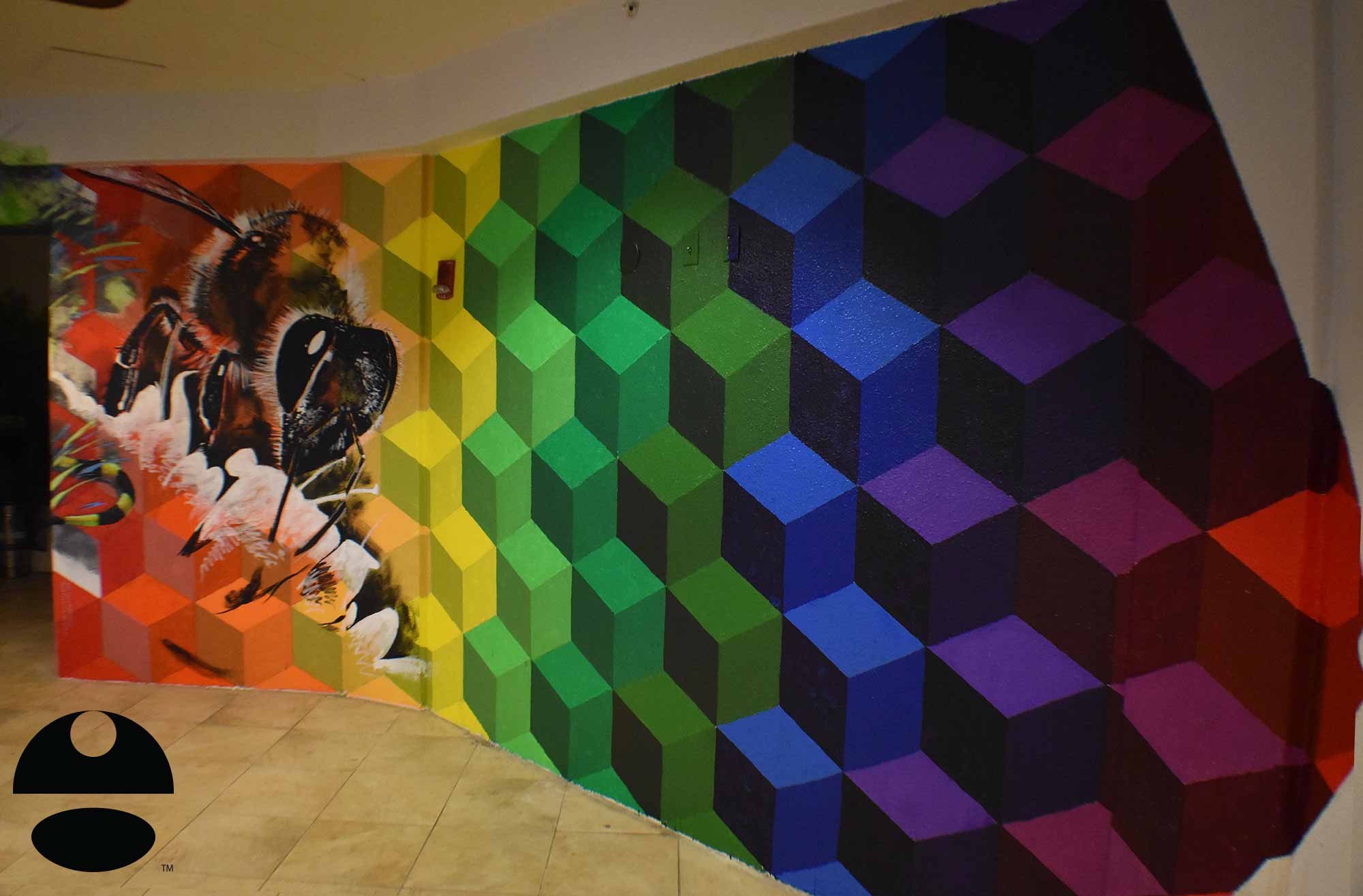 geometric colors mural