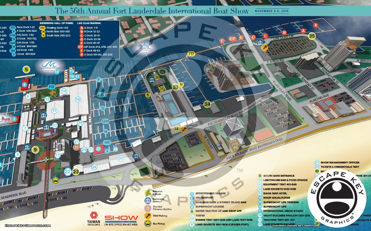 Map Designs And Illustrations For A Big Boat Show