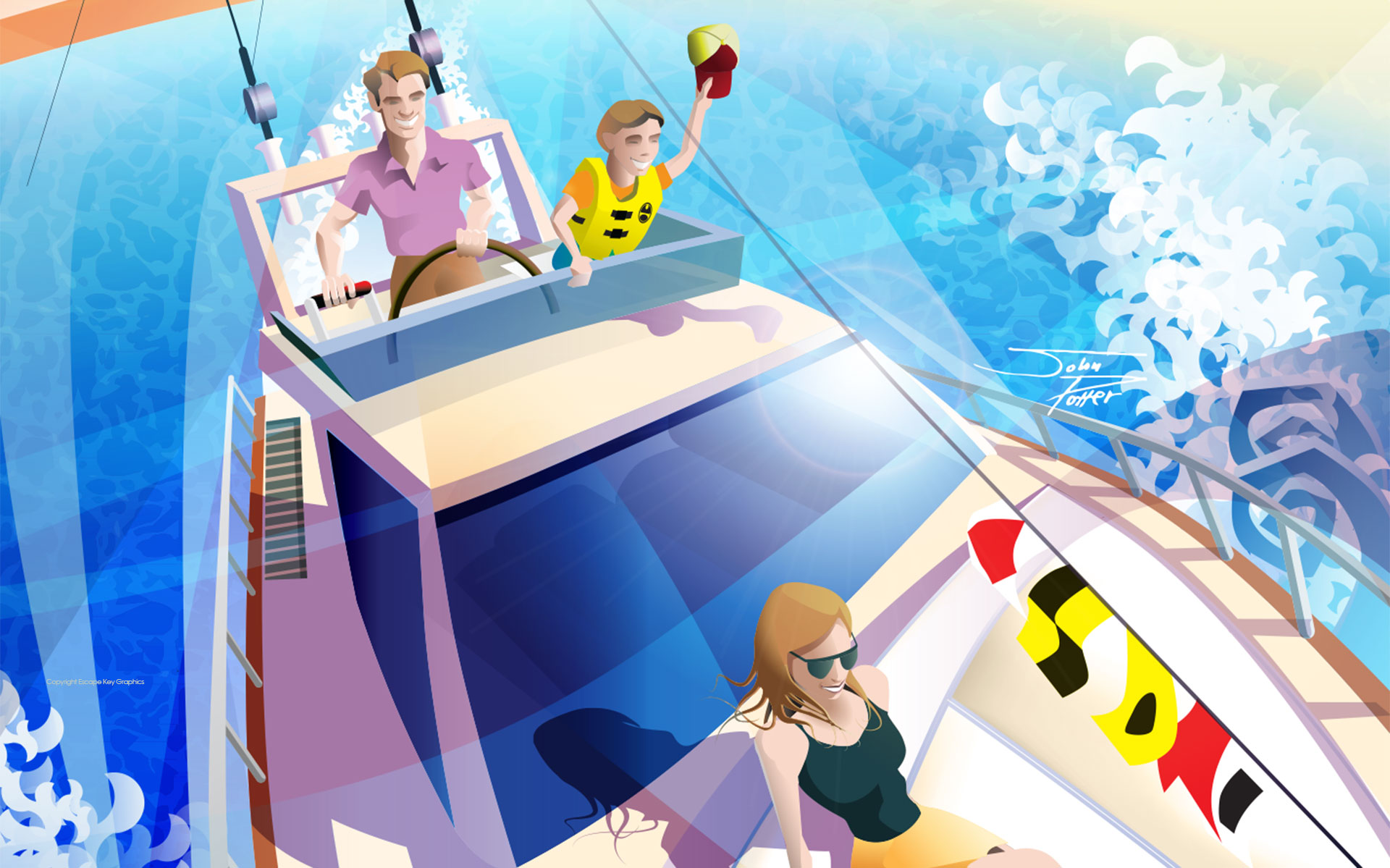 Boat Show Illustration for FLIBS 2014