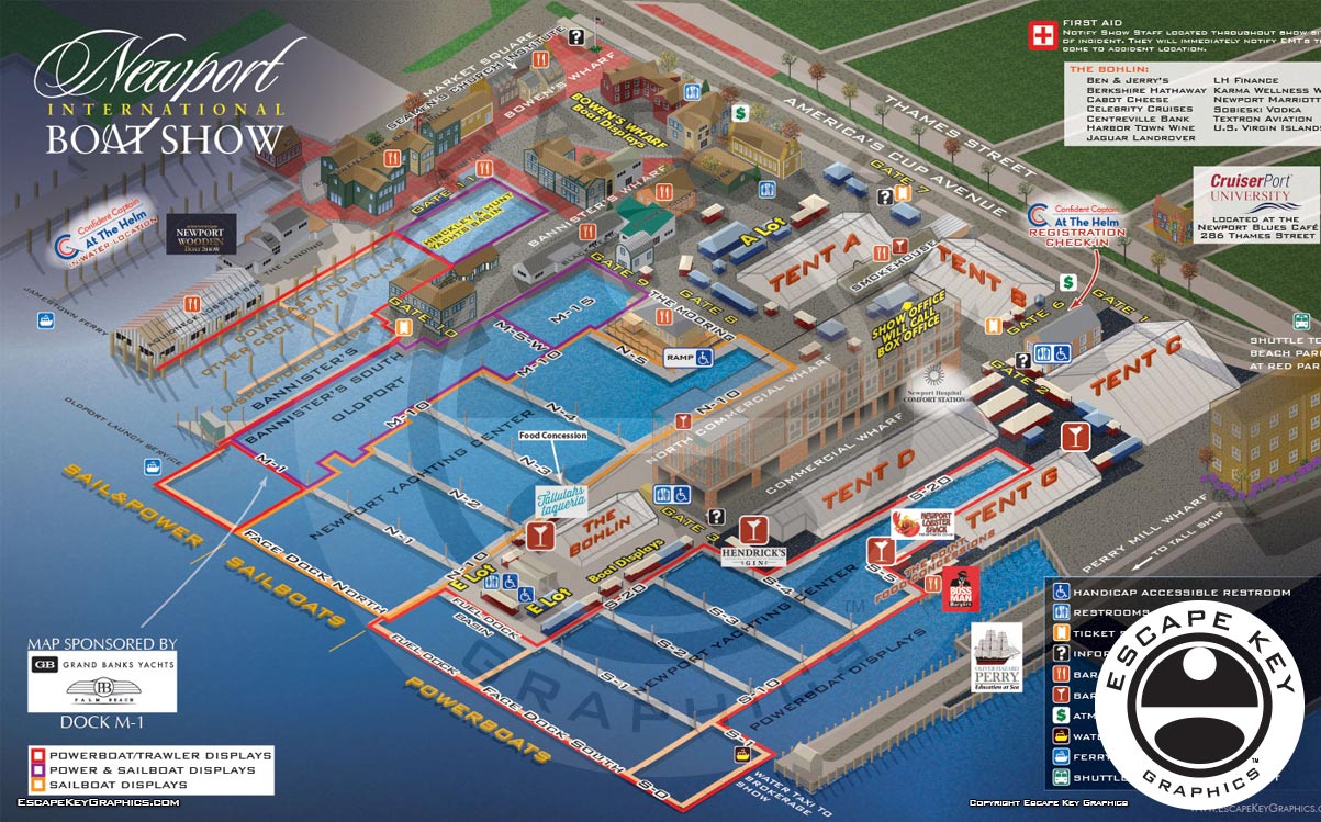 Illustrated Vector Map of a Boat Show