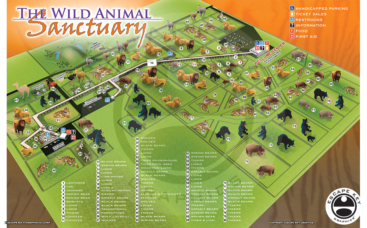 Updated Wild Animal Sanctuary Map