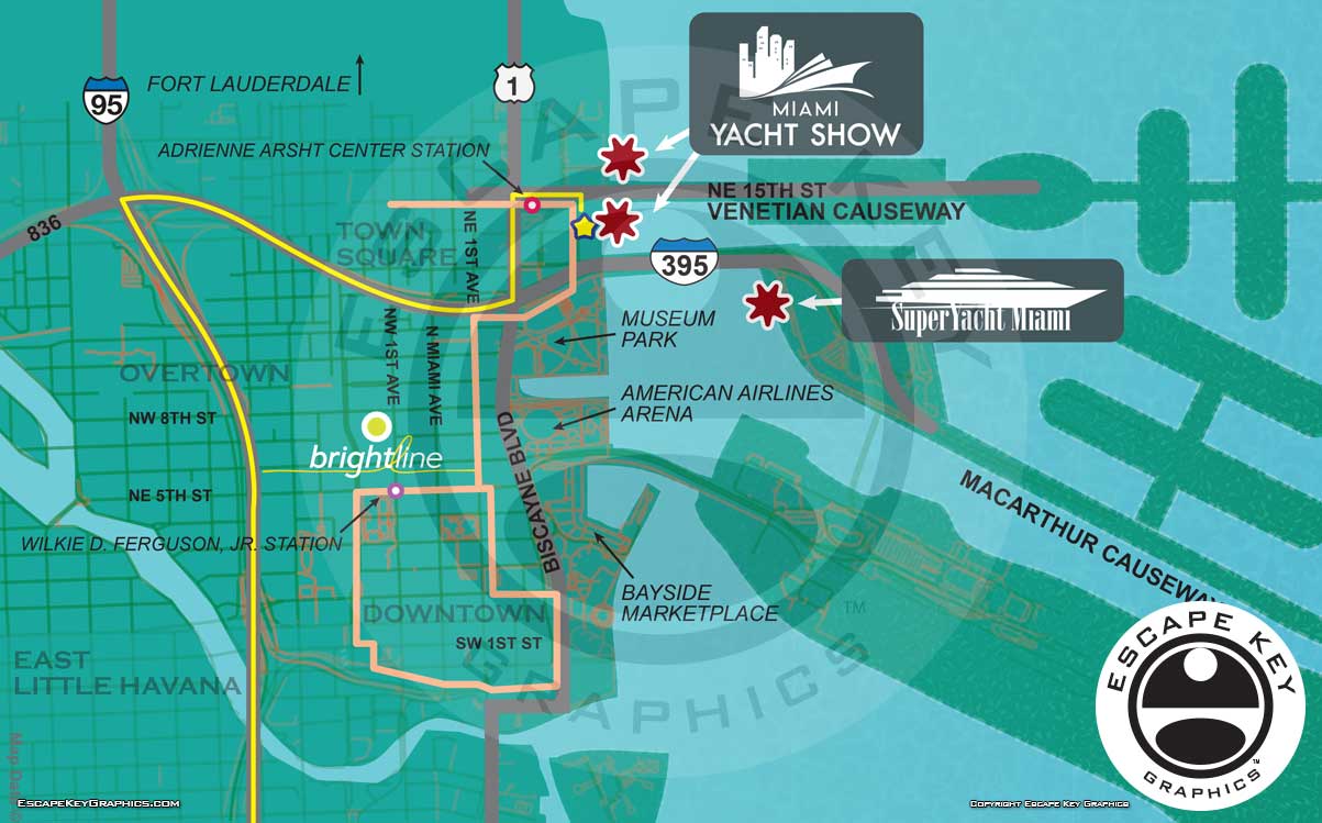 Miami Yacht Show 2019 Transit Map