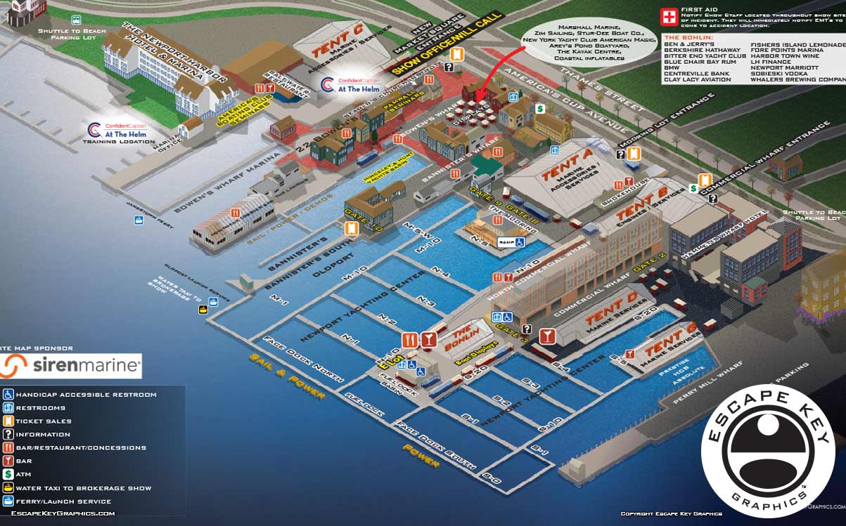 Newport International Boat Show 2019 Illustrated Map