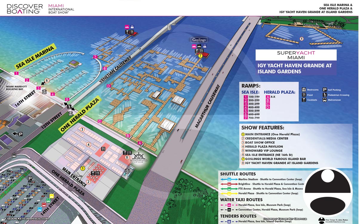 The 2022 Miami International Boat Show Map
