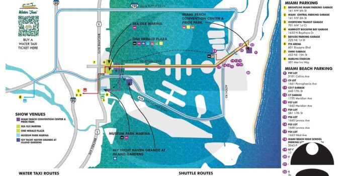 2022 Miami International Boat Show Transit and Parking Map