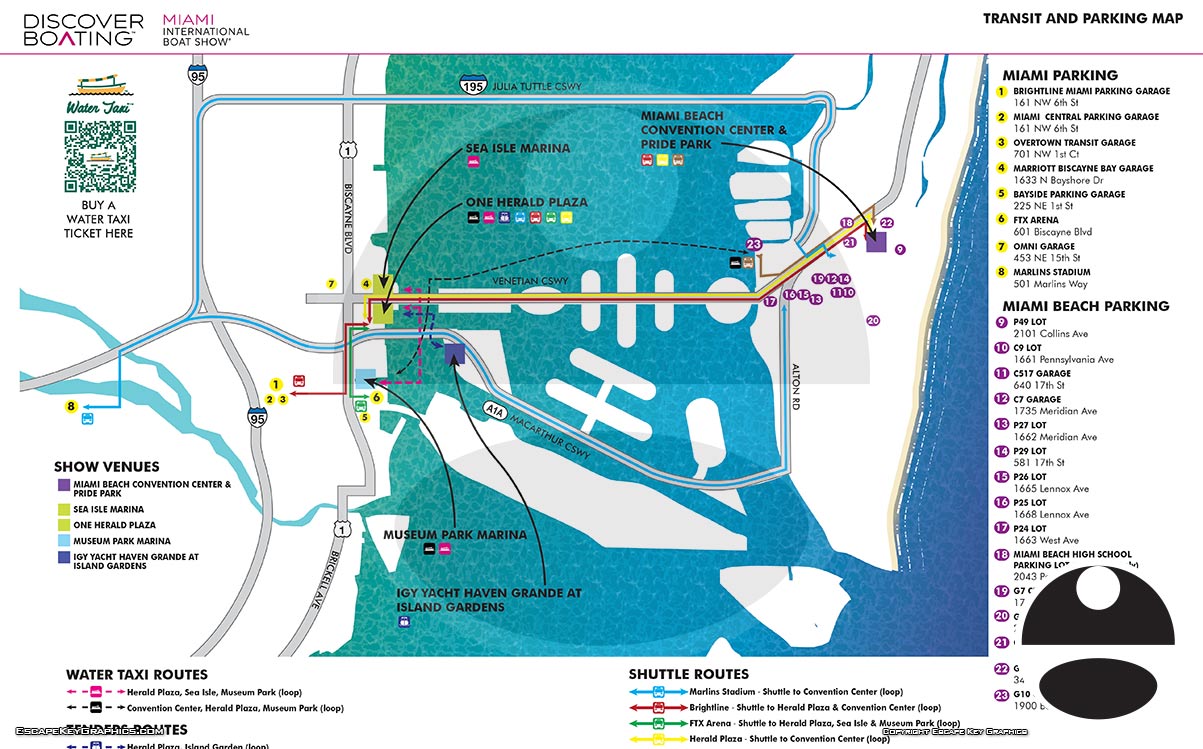 Miami International Boat Show 2022 Transit Map