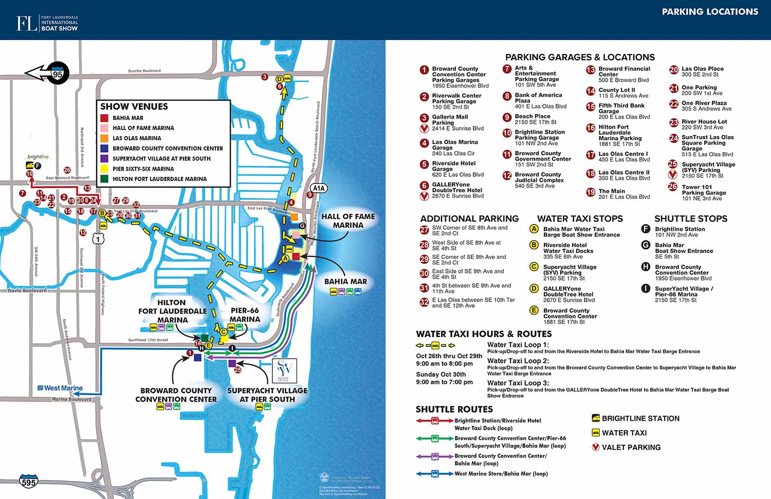 Transit Map for 2022 Fort Lauderdale International Boat Show