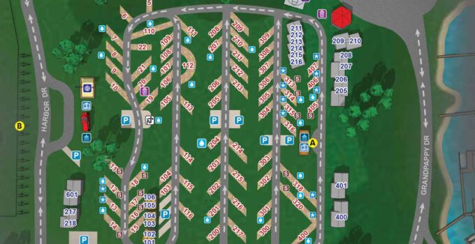 Grandpappy Point Resort and Marina Cabin & RV Park Map
