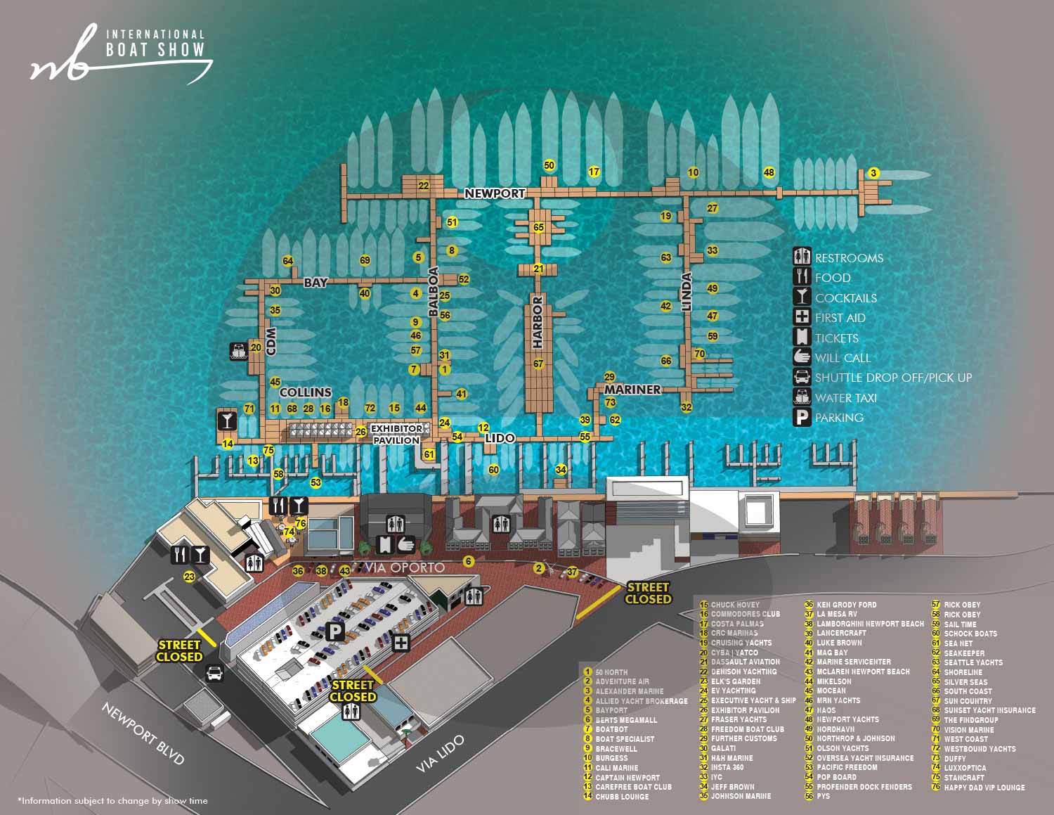 Newport Beach International Boat Show map