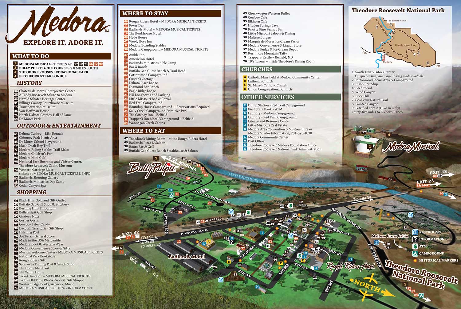 medora visitors map