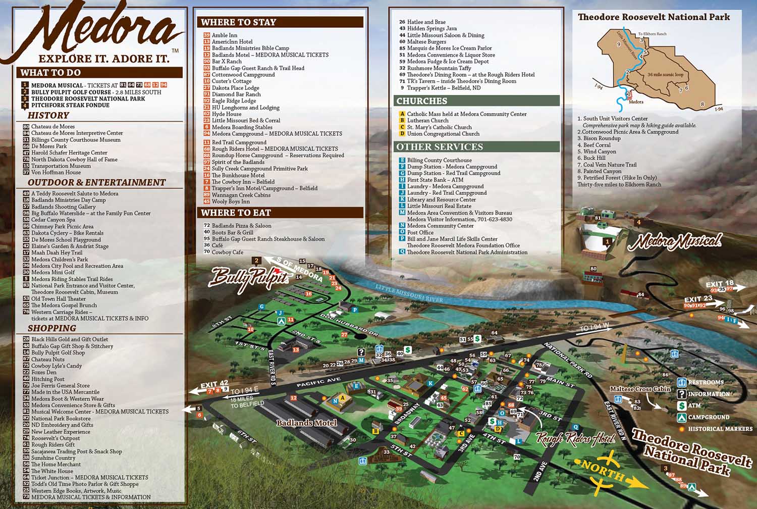medora tourism map