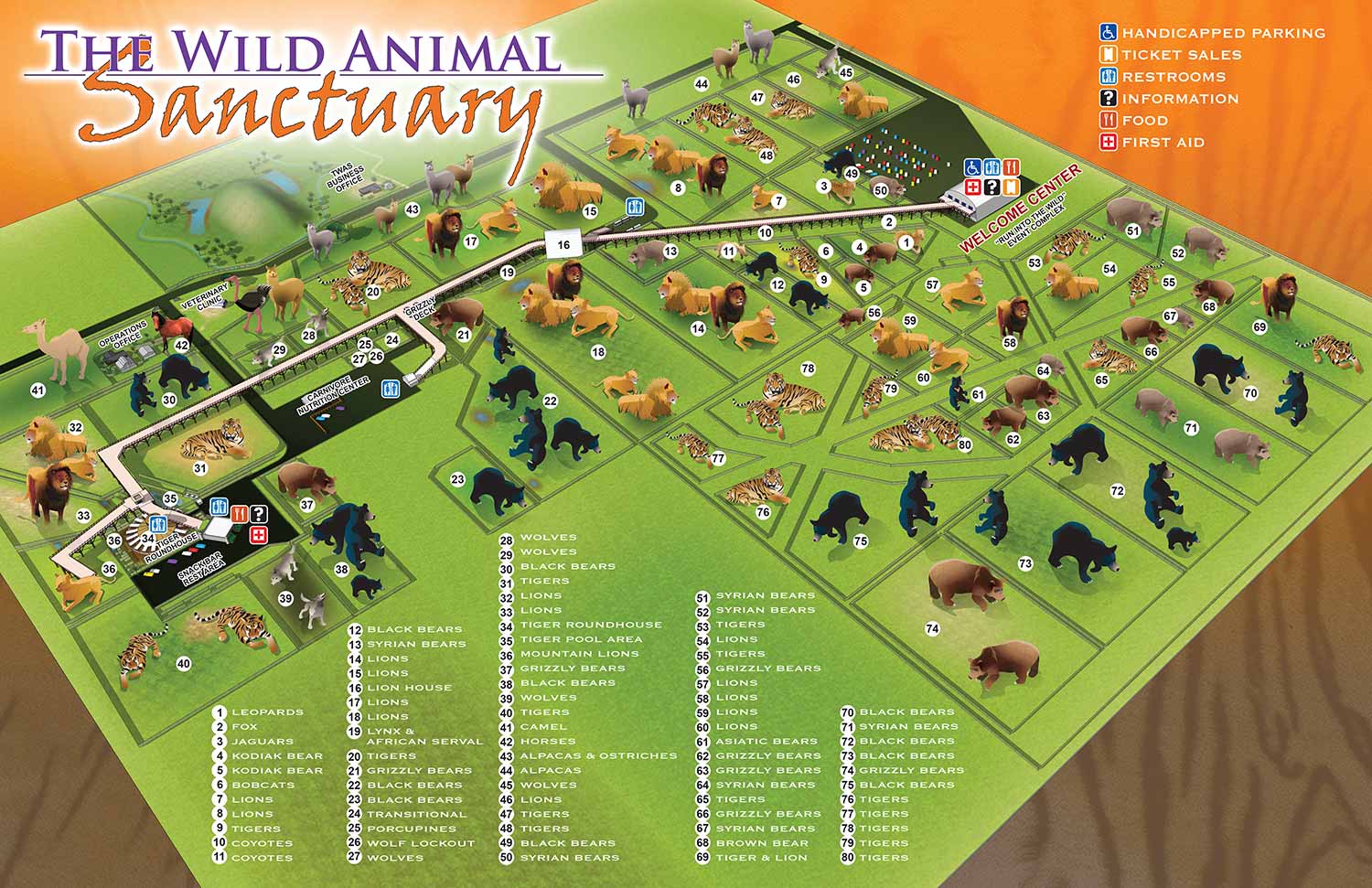 animal sanctuary map