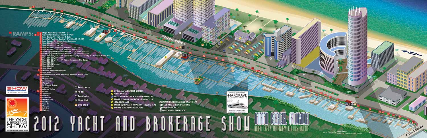 Miami Yacht and Brokerage Show in North Miami Beach Map