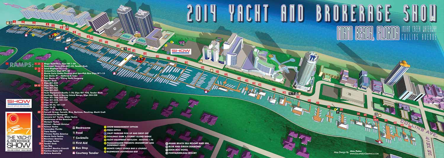 Miami Yacht and Brokerage Show Illustrated map