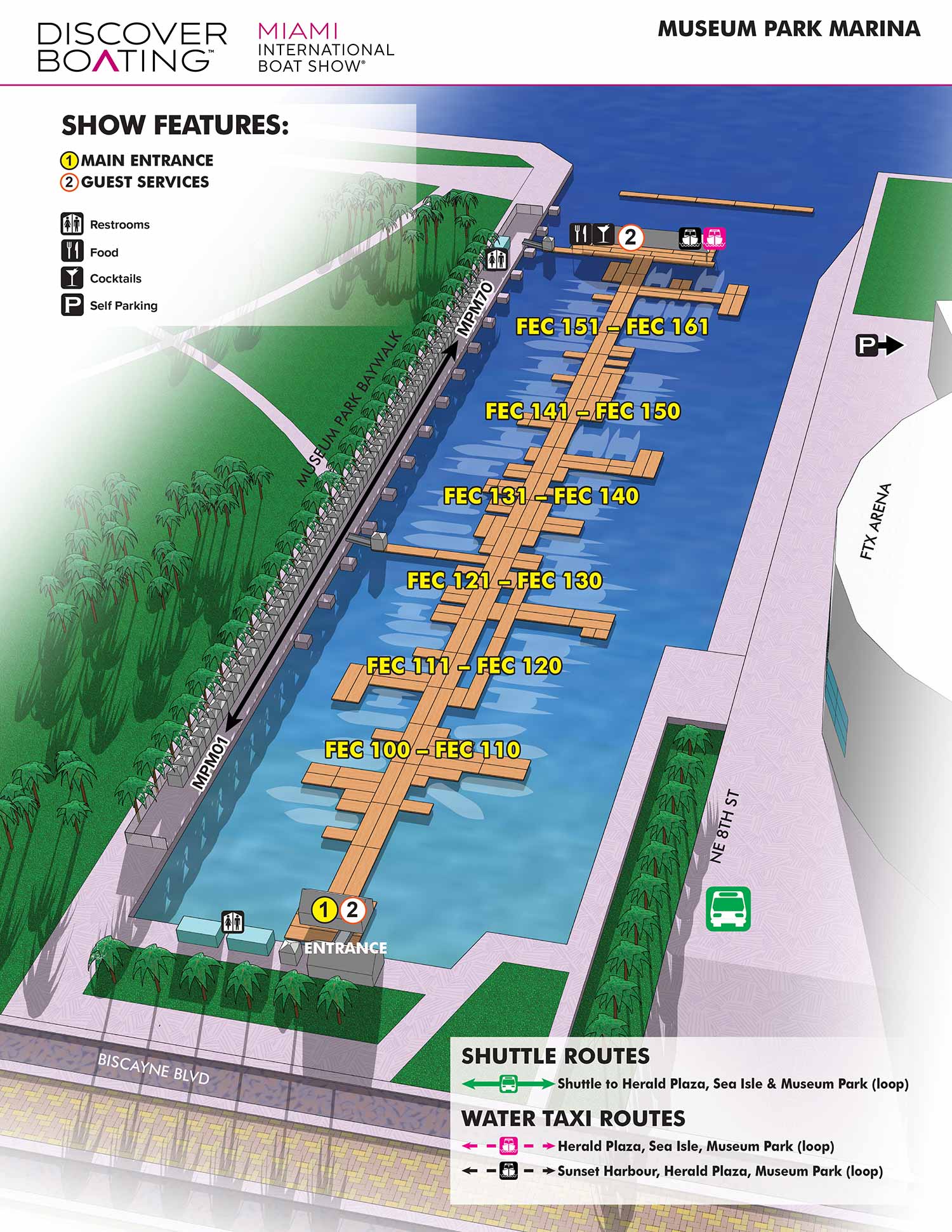 Miami International Boat Show - MUSEUM PARK MARINA MAP