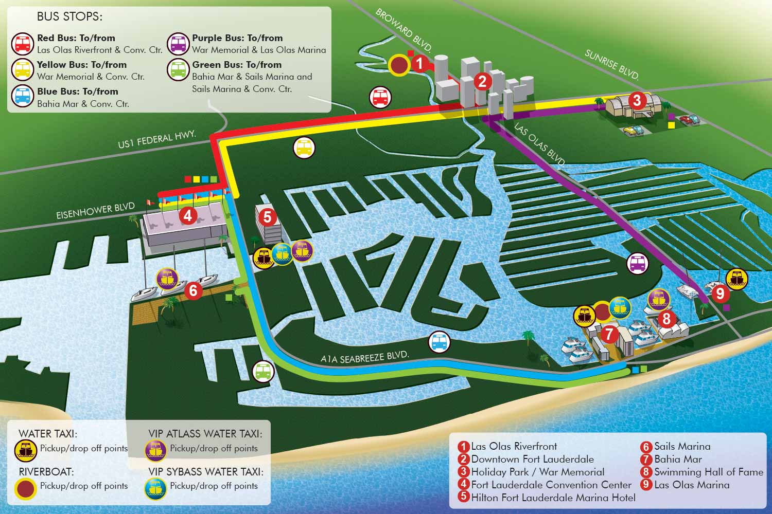 Fort Lauderdale International Boat Show Transit Map
