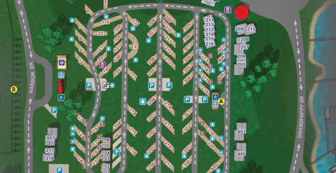 Grandpappy Point Resort and Marina Cabin & RV Park Map