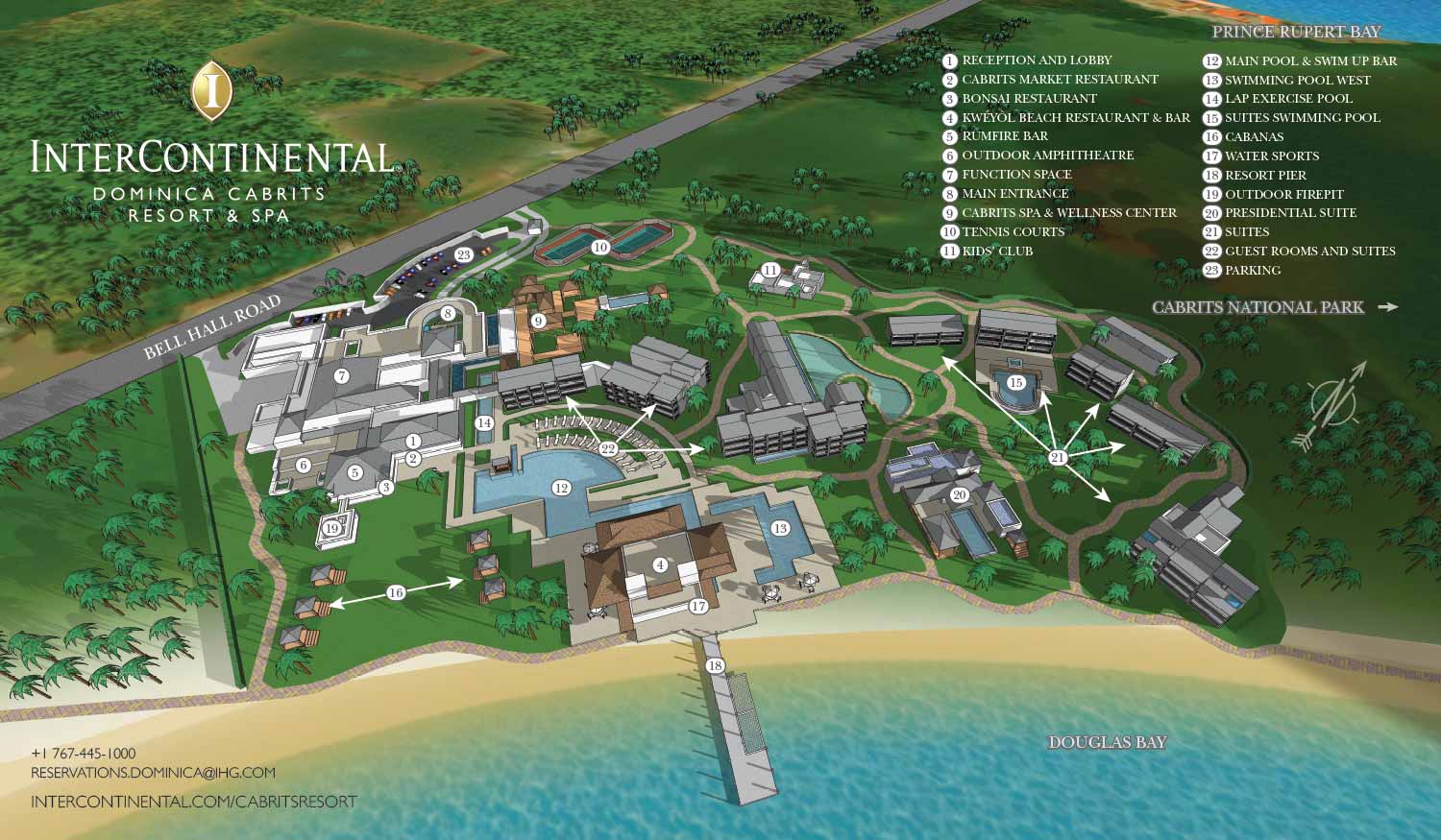 InterContinental Dominica Cabrits Resort and Spa Illustrated Map