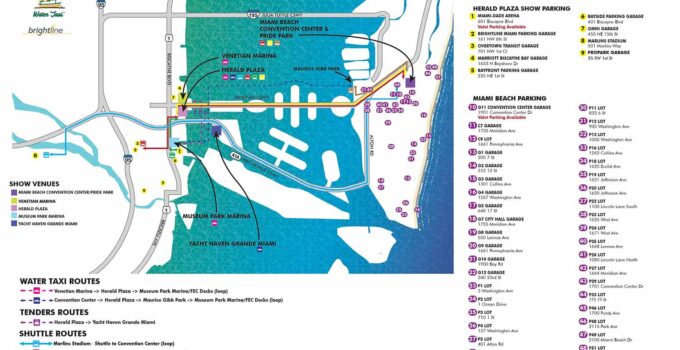2023 Miami International Boat Show Transit and Parking Map