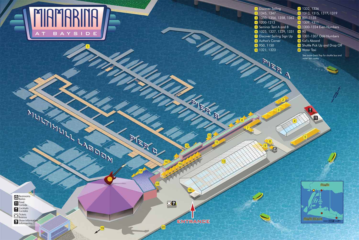 Miami Bayside Marina Map