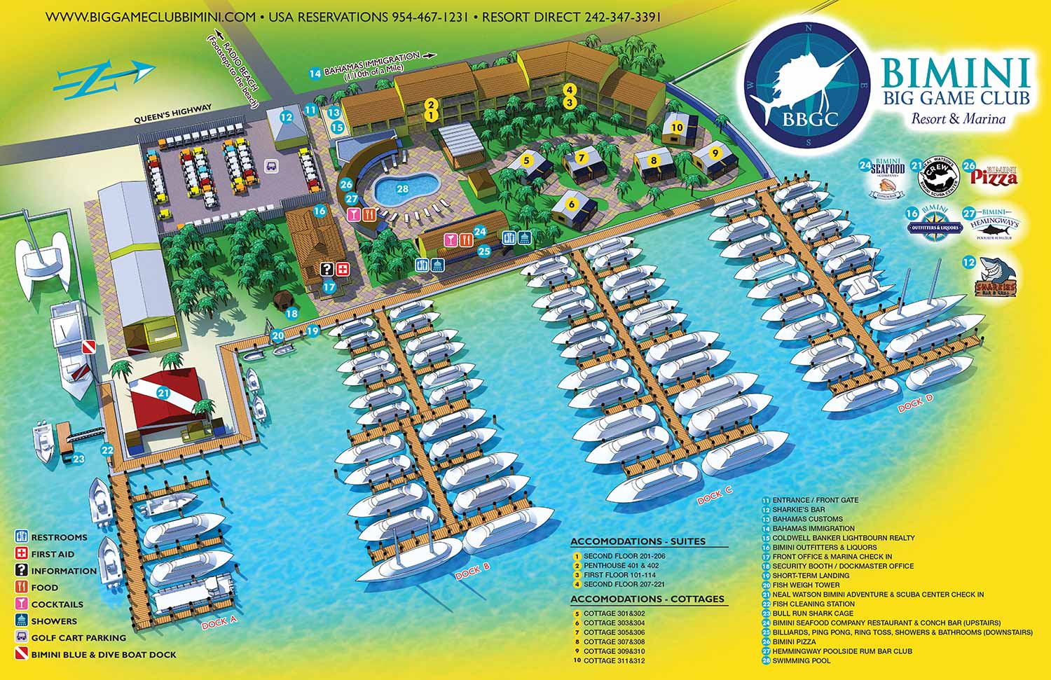 Bimini Big Game Club Resort and Marina Illustrated Map