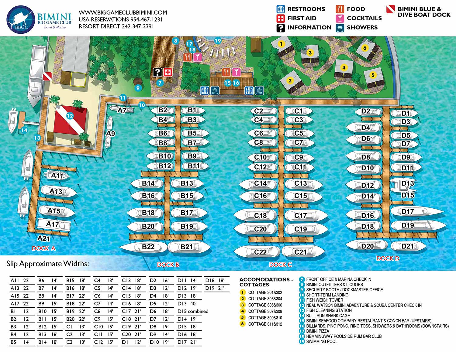 Marina Map for Bimini Big Game Club Resort and Marina