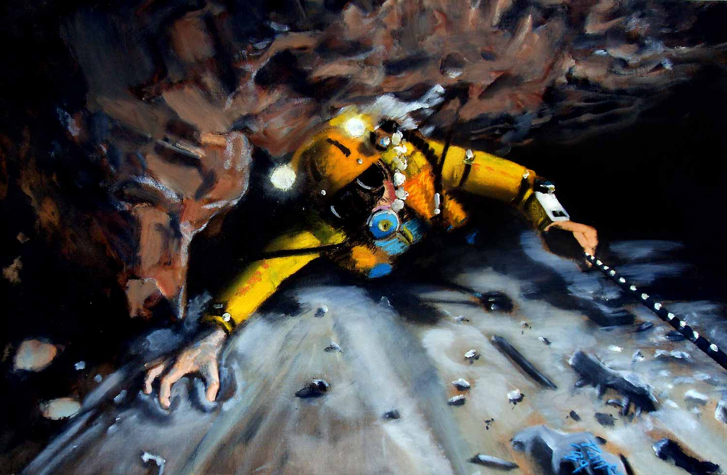 Cave Diver Painting