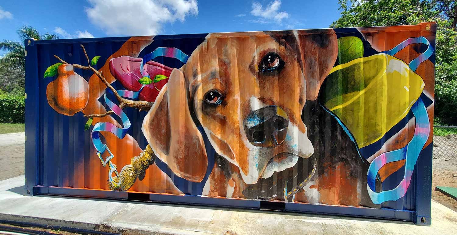 Dog Park Shipping Container Mural